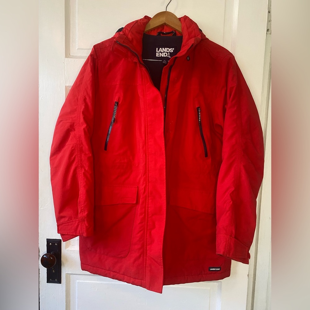 Lands End Waterproof Squall Coat size 14-16